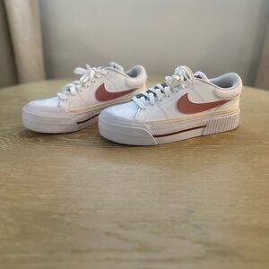 Nike White and Pink Athletic Shoes